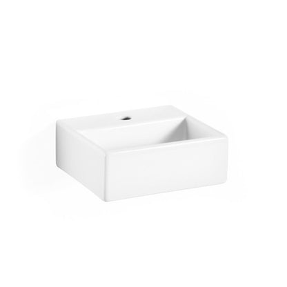Lavabo da appoggio o muro in ceramica lucida con foro rubinetto senza piletta Lineabeta Quarelo cm 32x29 by CeramicStore | Lo specialista del tuo bagno