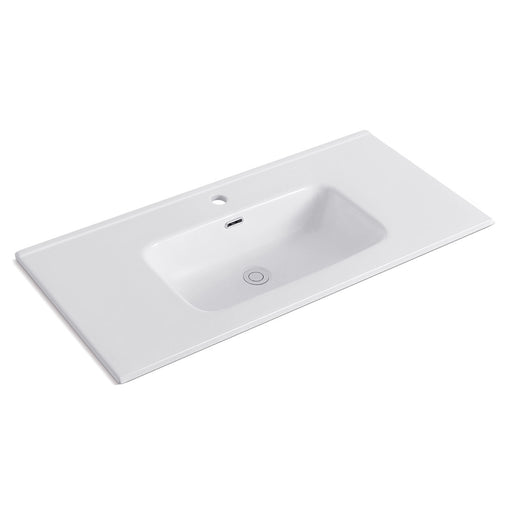 Lavabo ad incasso 101cm bianco in ceramica BathCore linea Alba by CeramicStore | Lo specialista del tuo bagno