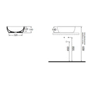 Lavabo da appoggio Ceramica Azzurra Elegance Circle 40 cm con bordo sottile - Carbonio/Antracite