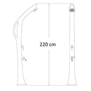 Colonna doccia solare in HDPE nero, con soffione 15 cm e lavapiedi by CeramicStore | Lo specialista del tuo bagno