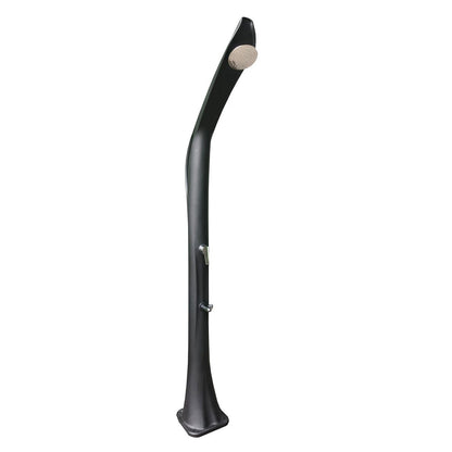 Colonna doccia solare in HDPE nero, con soffione 15 cm e lavapiedi by CeramicStore | Lo specialista del tuo bagno