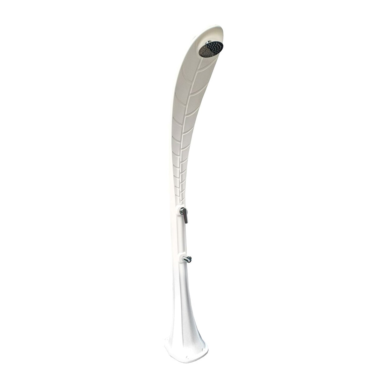 Colonna doccia foglia bianca in HDPE, con soffione 15 cm e lavapiedi by CeramicStore | Lo specialista del tuo bagno