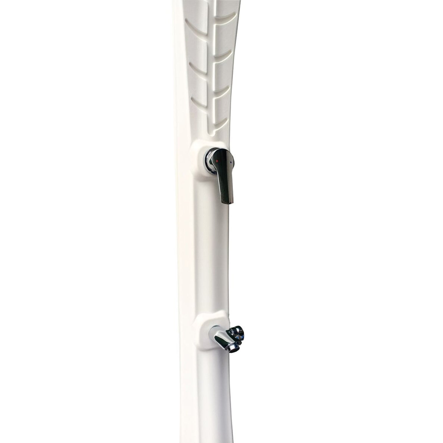 Colonna doccia foglia bianca in HDPE, con soffione 15 cm e lavapiedi by CeramicStore | Lo specialista del tuo bagno