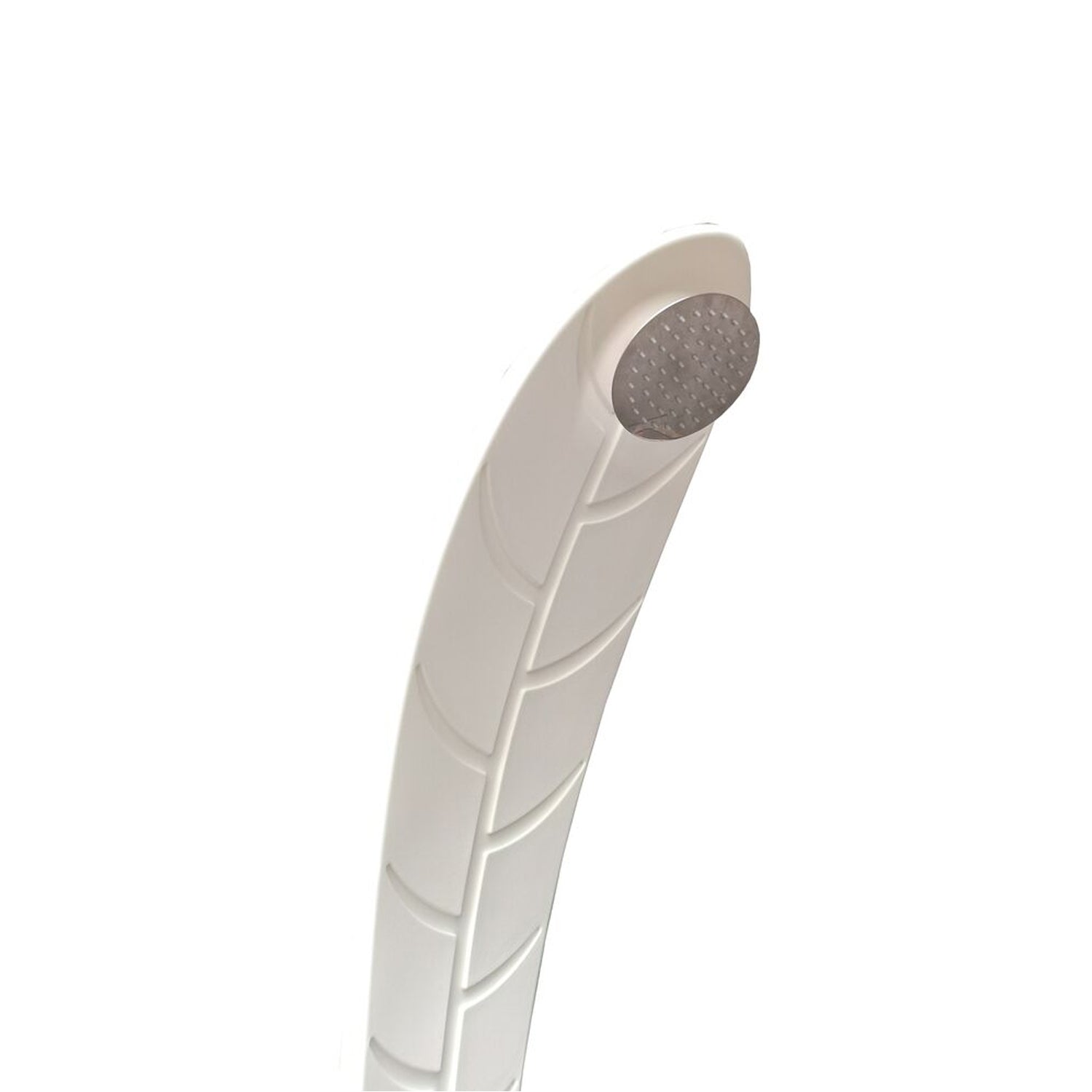 Colonna doccia foglia bianca in HDPE, con soffione 15 cm e lavapiedi by CeramicStore | Lo specialista del tuo bagno