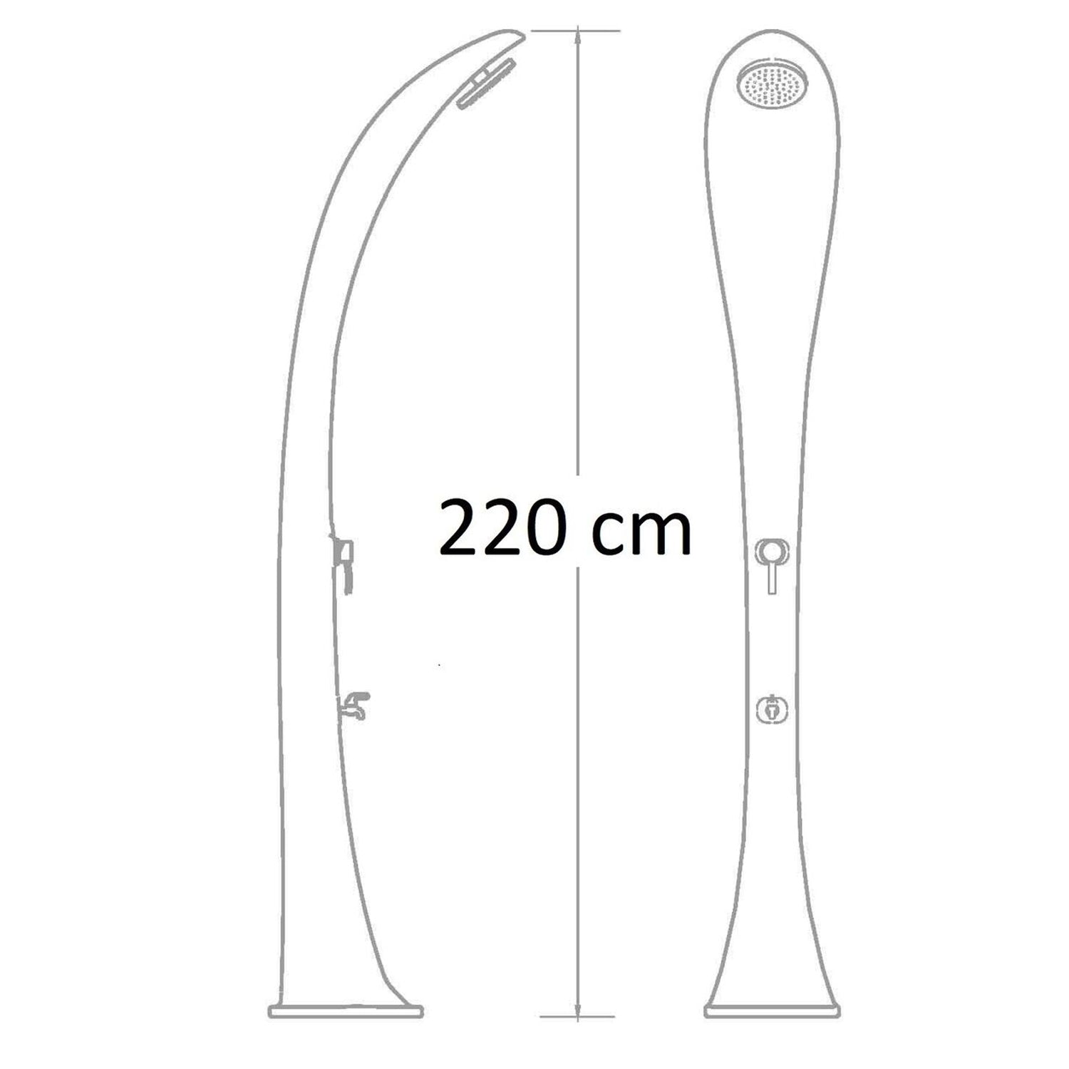 Colonna doccia foglia nero in HDPE, con soffione 15 cm e lavapiedi by CeramicStore | Lo specialista del tuo bagno