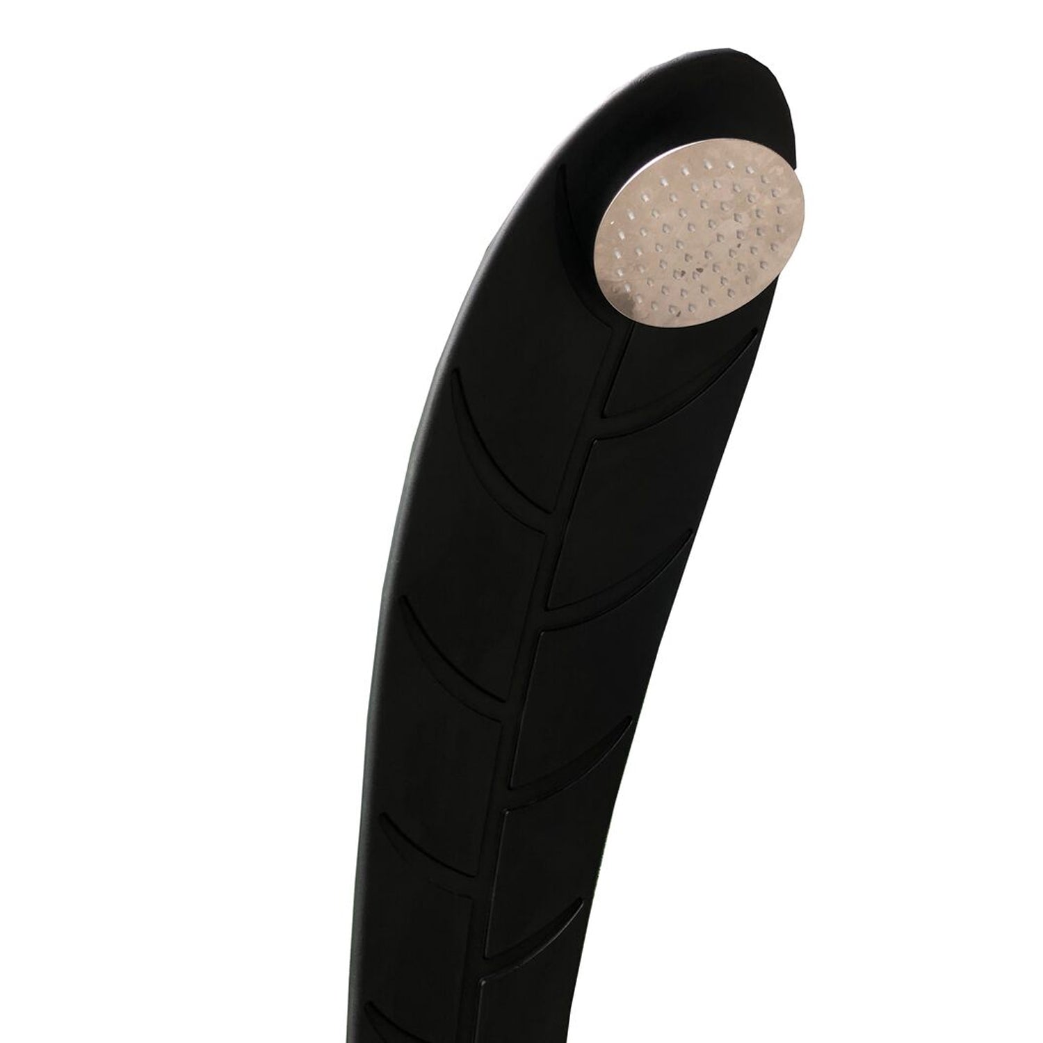 Colonna doccia foglia nero in HDPE, con soffione 15 cm e lavapiedi by CeramicStore | Lo specialista del tuo bagno