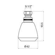 Soffione Vesuvio in metallo monogetto anticalcare by CeramicStore | Lo specialista del tuo bagno