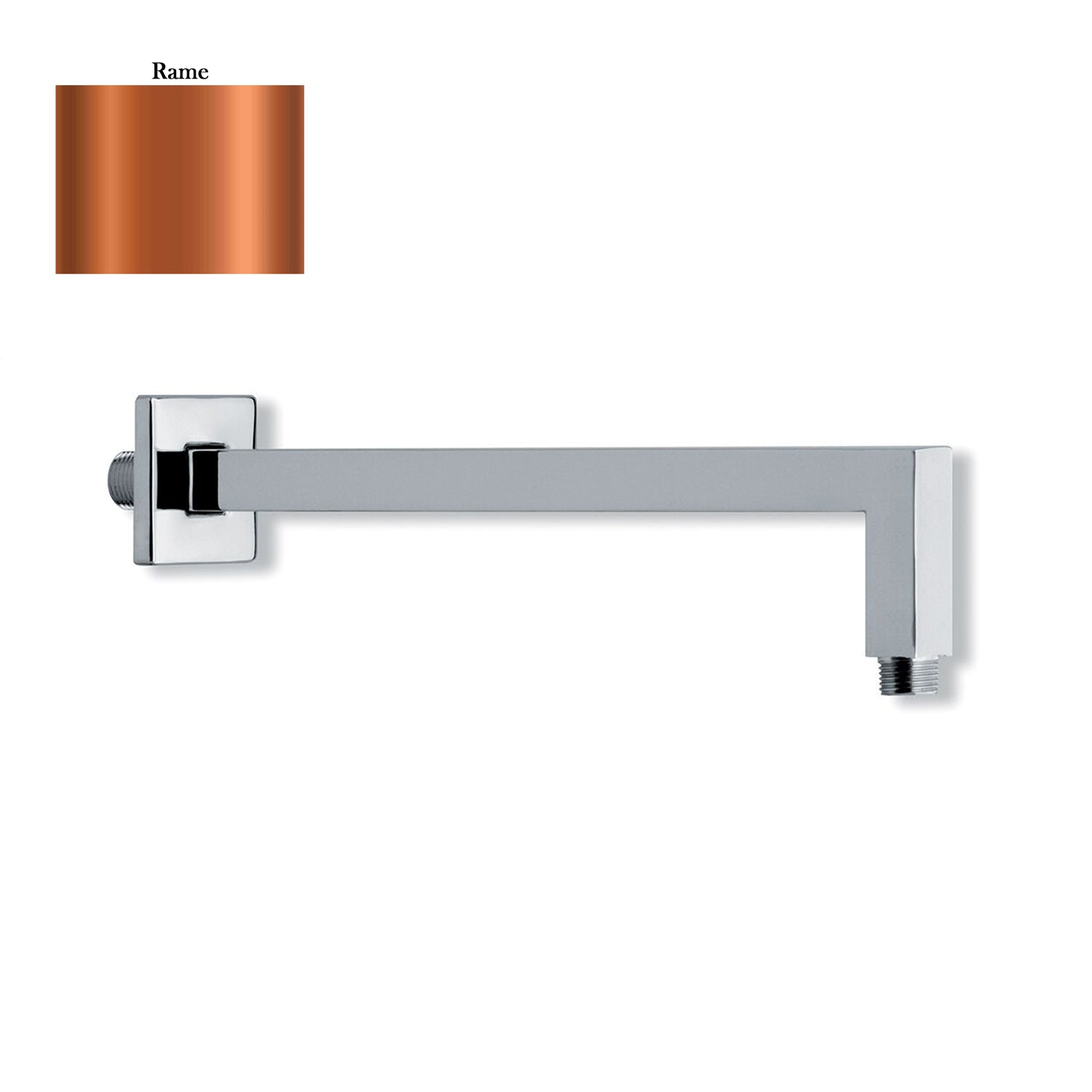 Braccio doccia squadrato in ottone 22x22mm rame by CeramicStore | Lo specialista del tuo bagno