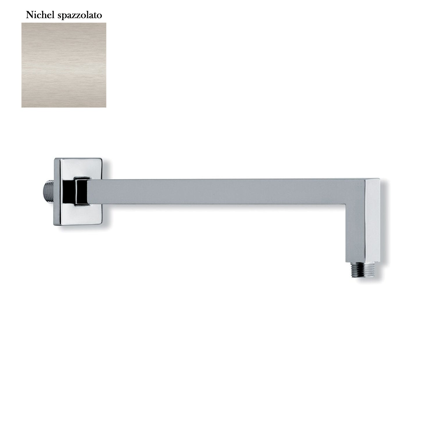 Braccio doccia squadrato in ottone 22x22x400mm nichel by CeramicStore | Lo specialista del tuo bagno