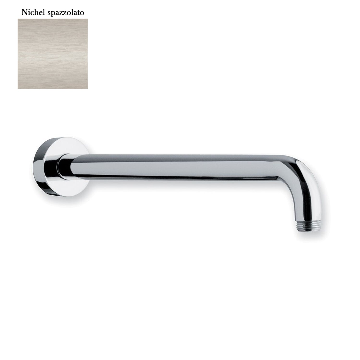 Braccio doccia lusso tondo in ottone lunghezza 200mm nichel by CeramicStore | Lo specialista del tuo bagno