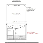 Mobile bagno modello Arianna con base 2 ante, Lavabo 85 e Specchiera finitura Olmo Bianco by CeramicStore | Lo specialista del tuo bagno