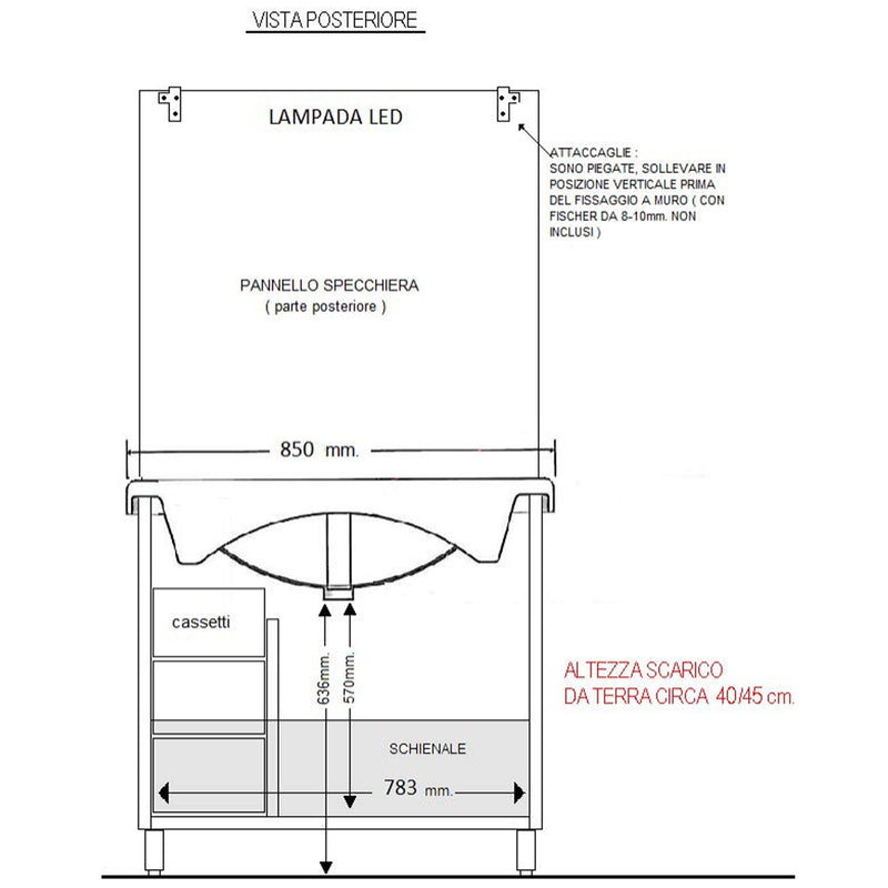 Mobile bagno modello Arianna con base 2 ante, Lavabo 85 e Specchiera finitura Olmo Bianco by CeramicStore | Lo specialista del tuo bagno