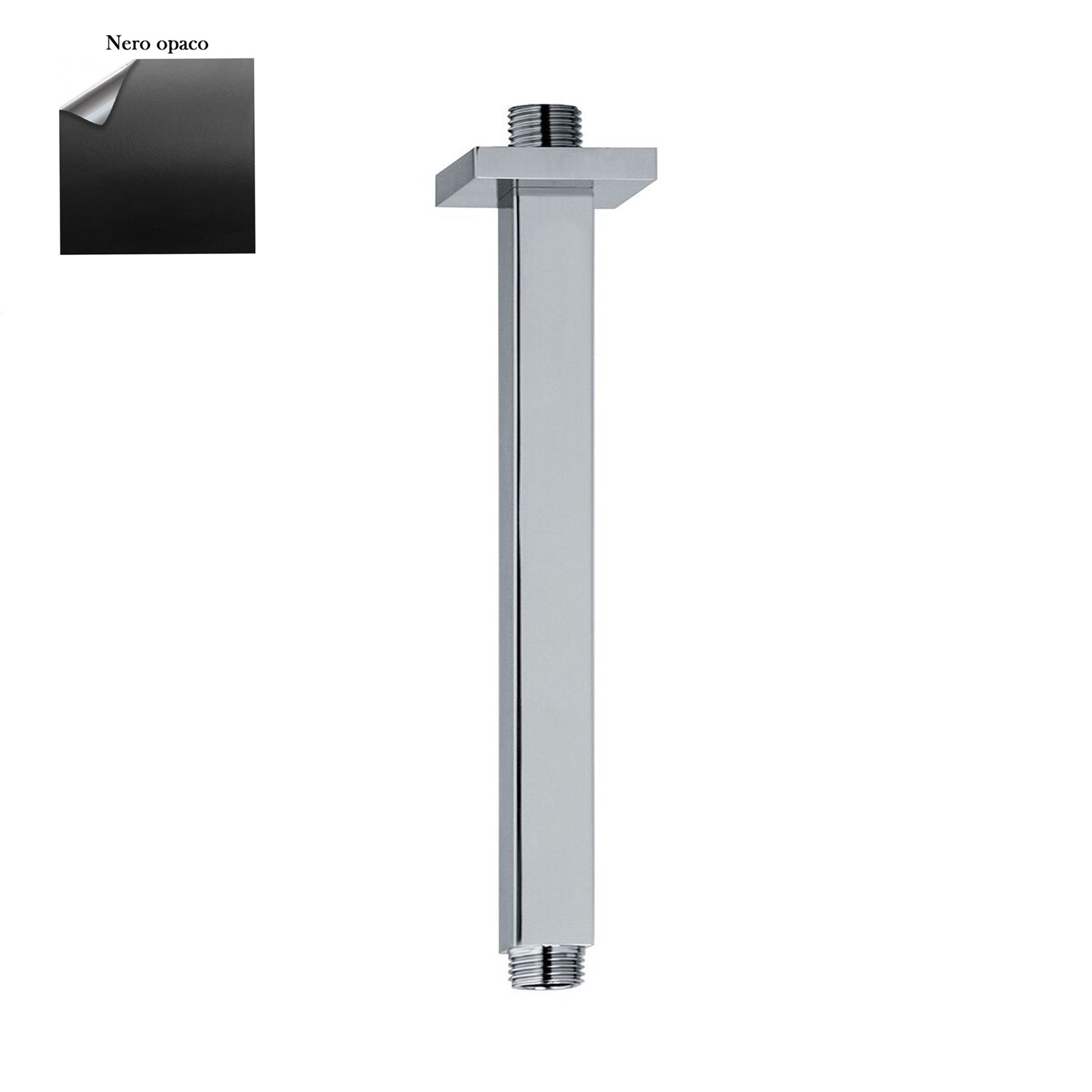Braccio doccia a soffitto 22x22mm lunghezza 100mm nero by CeramicStore | Lo specialista del tuo bagno