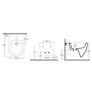 Sanitari sospesi Rimless con copriwater Soft Close BathCore serie Infinity 53x36