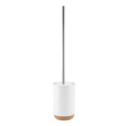 Set Accessori Bagno Gedy collezione Ilary in ceramica bianca e sughero