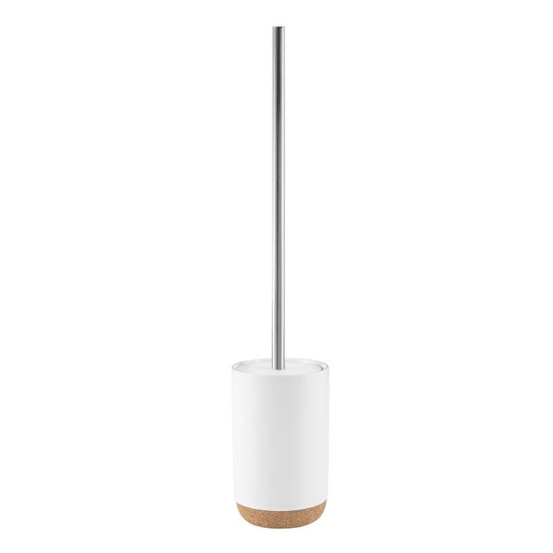 Set Accessori Bagno Gedy collezione Ilary in ceramica bianca e sughero