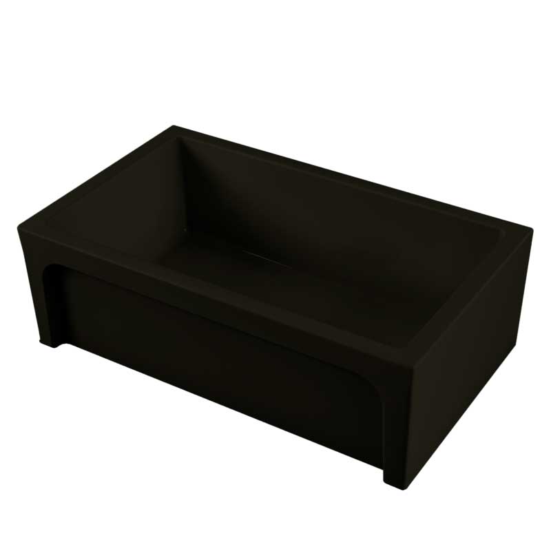 Vasca Lavello cucina 76x46 in ceramica Nero Lucido collezione Frame di Ceramica Galassia