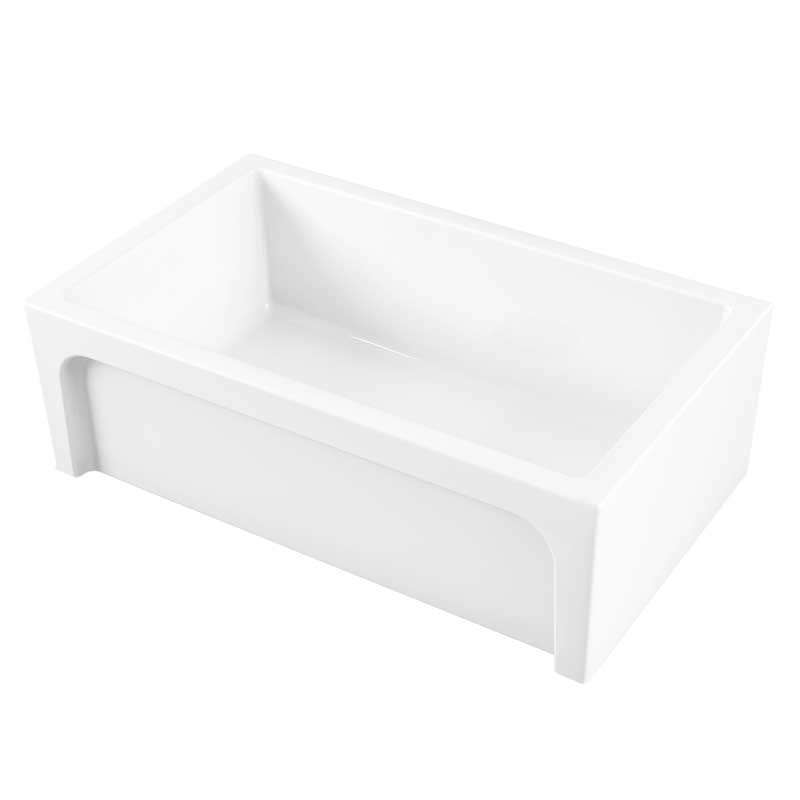 Vasca Lavello cucina 76x46 in ceramica Bianca Lucida collezione Frame di Ceramica Galassia