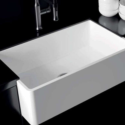 Vasca Lavello cucina 84x46 in ceramica Bianca Lucida collezione Frame di Ceramica Galassia