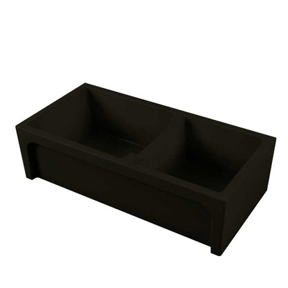 Vasca Lavello cucina doppia vasca 91x46 in ceramica Nero Lucido collezione Frame di Ceramica Galassia
