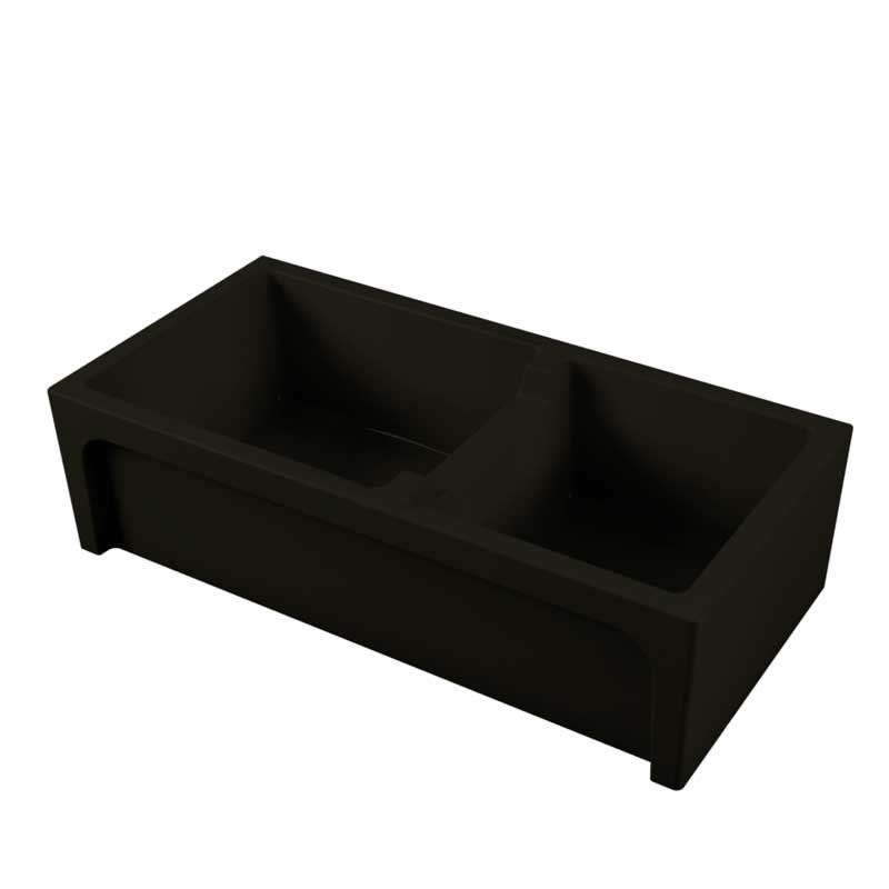 Vasca Lavello cucina doppia vasca 91x46 in ceramica Nero Lucido collezione Frame di Ceramica Galassia