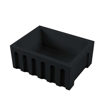 Vasca Lavello cucina 61x46 in ceramica Nero Opaco collezione Fluted di Ceramica Galassia con Frontale Scanalato