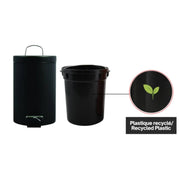 Pattumiera a pedale in metallo modello Unis 3 litri nera by CeramicStore | Lo specialista del tuo bagno