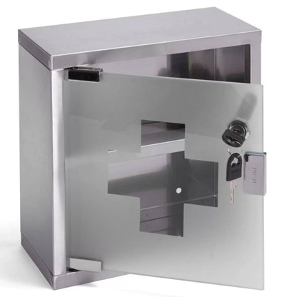 Armadietto dei medicinali con chiave Acciaio e vetro inox colore grigio by CeramicStore | Lo specialista del tuo bagno