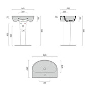 Lavabo sospeso completo di portasciugamani Domus Falerii Mascalzone 64,5x45 cm by CeramicStore | Lo specialista del tuo bagno