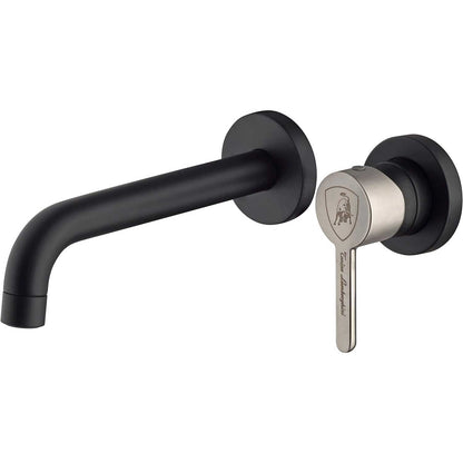 Miscelatore monocomando Lavabo a Muro Nero con Maniglia satinata Tonino Lamborghini collezione Dark-light by CeramicStore | Lo specialista del tuo bagno