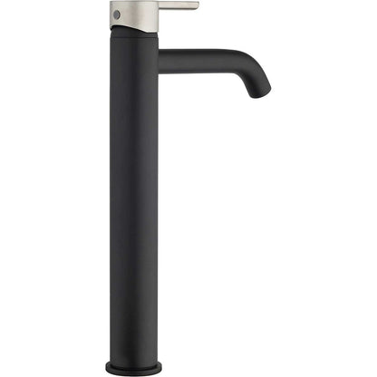 Miscelatore monocomando Lavabo Alto senza Scarico Nero con Maniglia satinata Tonino Lamborghini collezione Dark-light by CeramicStore | Lo specialista del tuo bagno