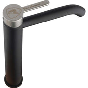 Miscelatore monocomando Lavabo Alto senza Scarico Nero con Maniglia satinata Tonino Lamborghini collezione Dark-light by CeramicStore | Lo specialista del tuo bagno