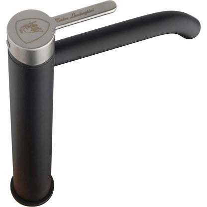 Miscelatore monocomando Lavabo Alto senza Scarico Nero con Maniglia satinata Tonino Lamborghini collezione Dark-light by CeramicStore | Lo specialista del tuo bagno