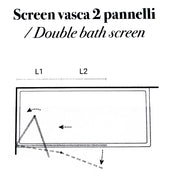 Parete Vasca a due pannelli cm 120 in cristallo trasparente da 6 mm temperato modello Ermes by CeramicStore | Lo specialista del tuo bagno