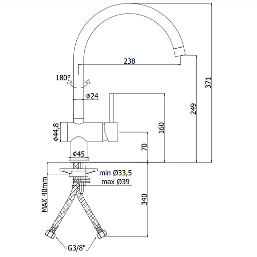 Miscelatore Lavello Monoforo in ottone rifinitura Steel Looking effetto Acciaio Paffoni Light Exclusive Edition. by CeramicStore | Lo specialista del tuo bagno