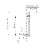 Colonna doccia termostatica squadrata con soffione 30X30 e corpo telescopico Inox 304 by CeramicStore | Lo specialista del tuo bagno
