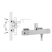 Colonna doccia termostatica squadrata con soffione 30X30 e corpo telescopico Inox 304 by CeramicStore | Lo specialista del tuo bagno