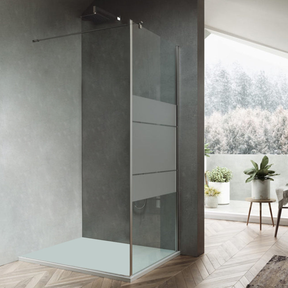 Parete fissa da 70 cm per porta doccia saloon modello Ermes Serigrafato in Cristallo 6 mm by CeramicStore | Lo specialista del tuo bagno