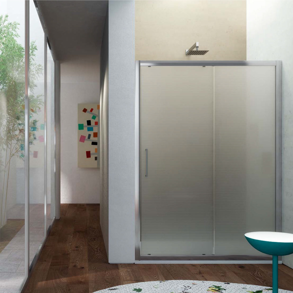 Porta Doccia Scorrevole 135 cm in cristallo opaco 6 mm modello Minerva by CeramicStore | Lo specialista del tuo bagno