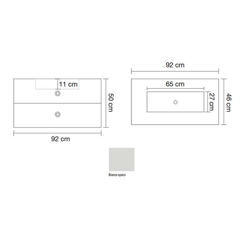 Mobile bagno sospeso con lavabo integrato modello Margherita - Bianco Opaco by CeramicStore | Lo specialista del tuo bagno