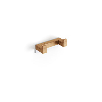 Appendino doppio da fissare a parete in legno Bamboo di Lineabeta by CeramicStore | Lo specialista del tuo bagno