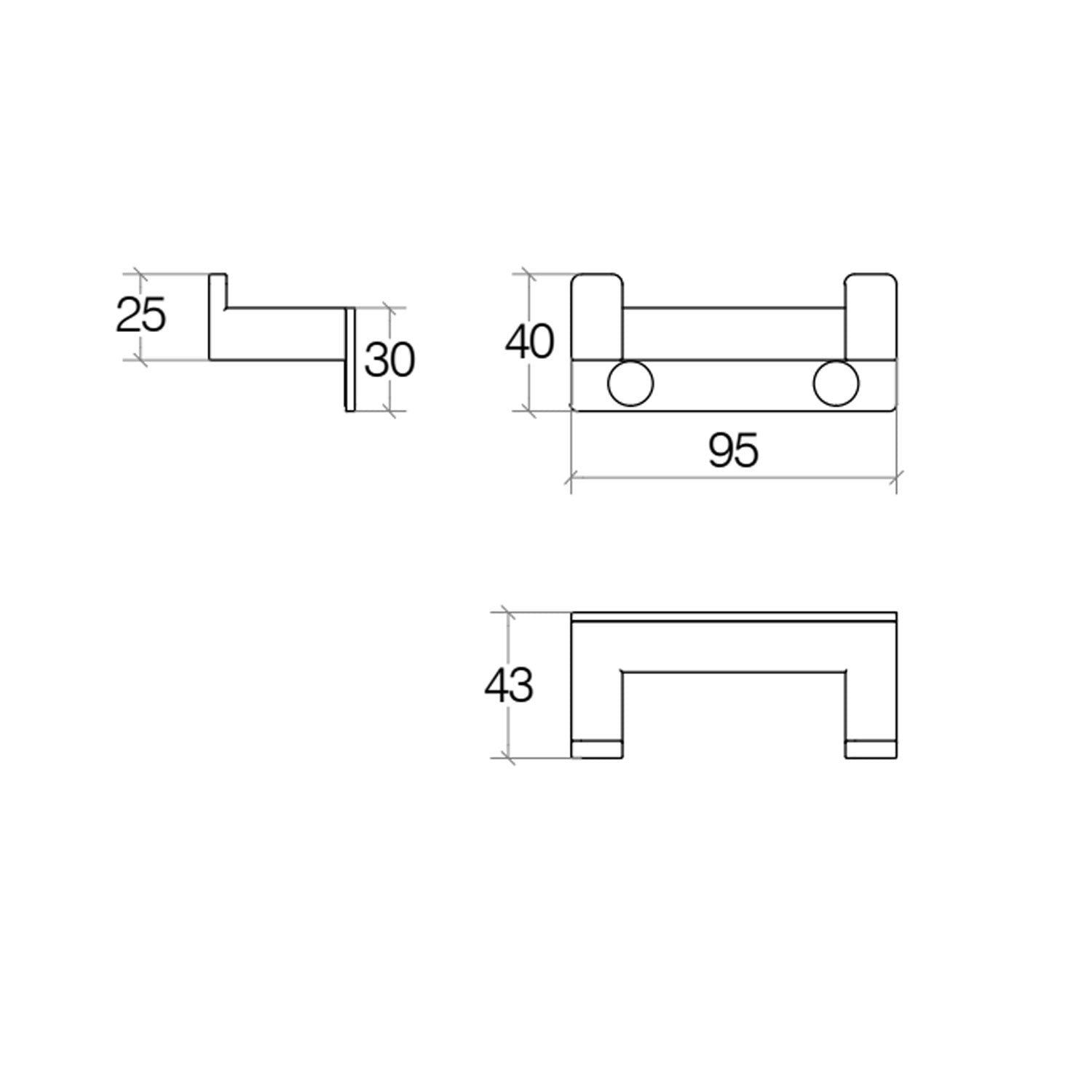 Appendino doppio da fissare a parete in legno Bamboo di Lineabeta by CeramicStore | Lo specialista del tuo bagno