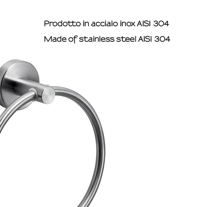 Portasalviette ad anello in Acciaio Inox AISI 304 Gedy serie Project - Spazzolato by CeramicStore | Lo specialista del tuo bagno