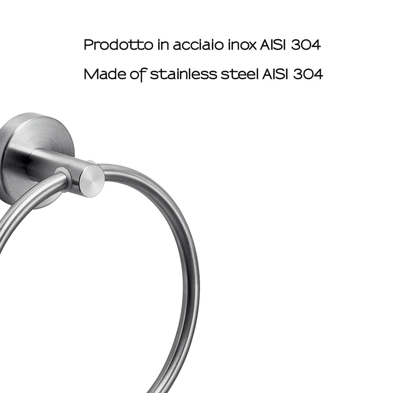 Portasalviette ad anello in Acciaio Inox AISI 304 Gedy serie Project - Spazzolato by CeramicStore | Lo specialista del tuo bagno