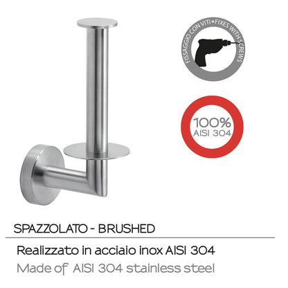 Portarotolo di riserva in Acciaio Inox AISI 304 Gedy serie Project - Spazzolato
