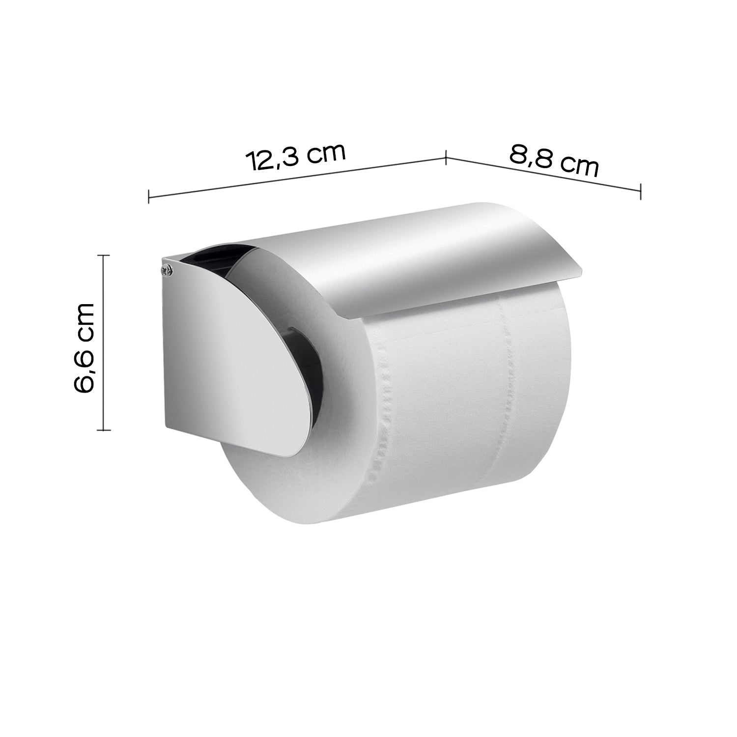Portarotolo coperto in Acciaio Inox AISI 304 Gedy serie Project - Spazzolato