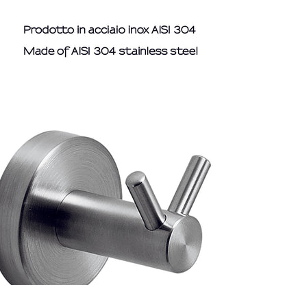 Appendiabiti doppio in Acciaio Inox AISI 304 Gedy serie Project - Spazzolato by CeramicStore | Lo specialista del tuo bagno