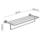 Mensola porta asciugamani L. 63 cm in Acciaio Inox AISI 304 Gedy serie Project - Spazzolato by CeramicStore | Lo specialista del tuo bagno