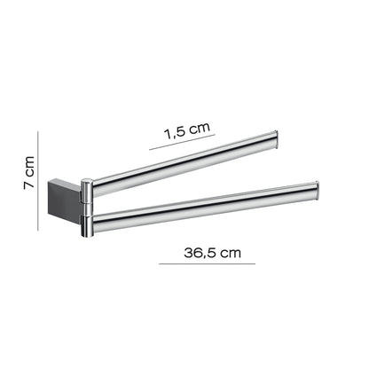 Portasalviette a snodo installazione a parete Kent di Gedy - Cromato by CeramicStore | Lo specialista del tuo bagno