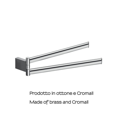 Portasalviette a snodo installazione a parete Kent di Gedy - Cromato by CeramicStore | Lo specialista del tuo bagno